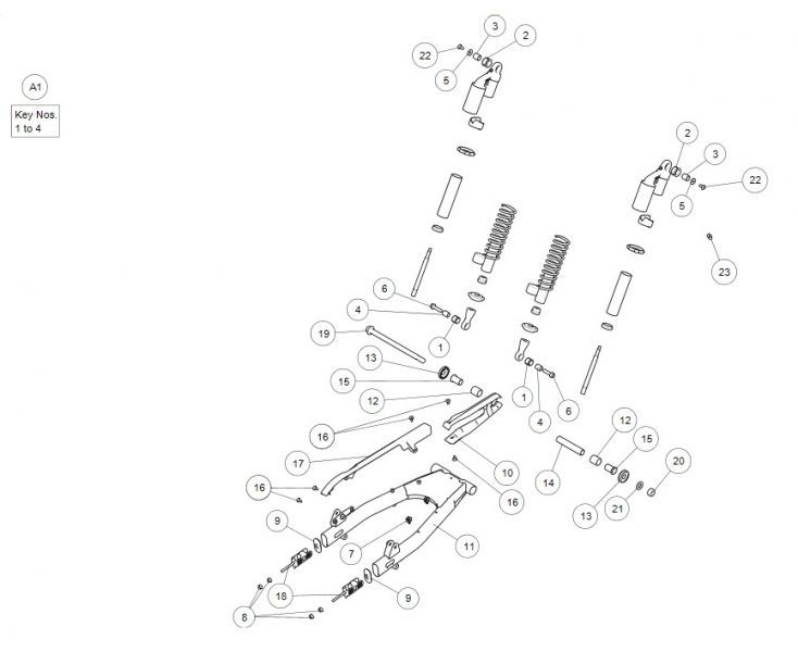 REAR SUSPENSION ASSY CONTINENTAL GT 650