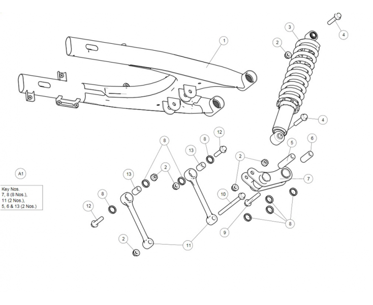 SWINGARM / SHOCK ABSORBER HIMALAYAN