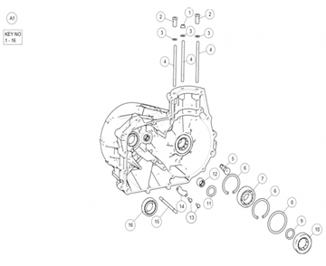 LEFT ENGINE CRANKCASE CONTINENTAL 535 (E4)