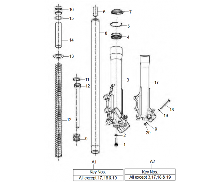 FORK MODEL 38MM CLASSIC 500 (E3)